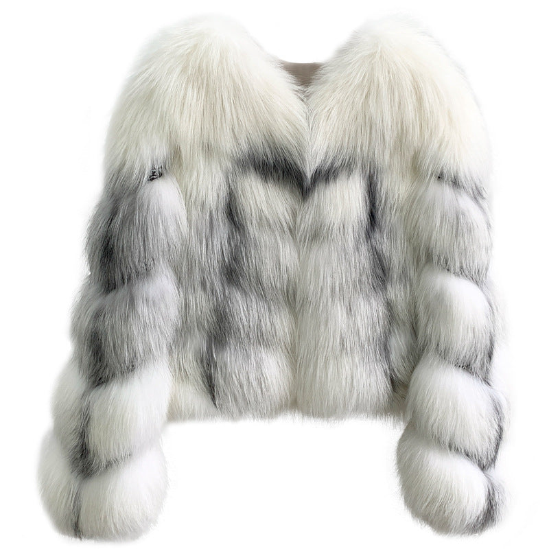 High End Marble Fox Fur Coat