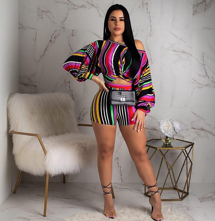 Plus Size 2 Two Piece Set Puff Sleeve Loose Crop Top and Biker Shorts Sexy Club Summer Outfits for Women Matching Sets