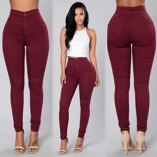 Plus Size High Waist Skinny Jeans - trendy chick