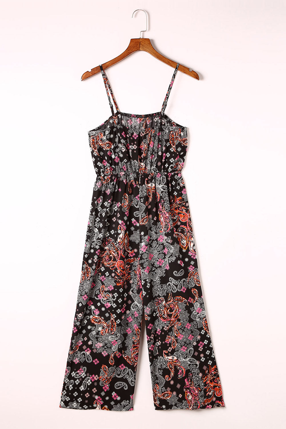 Paisley Print Cropped Jumpsuit