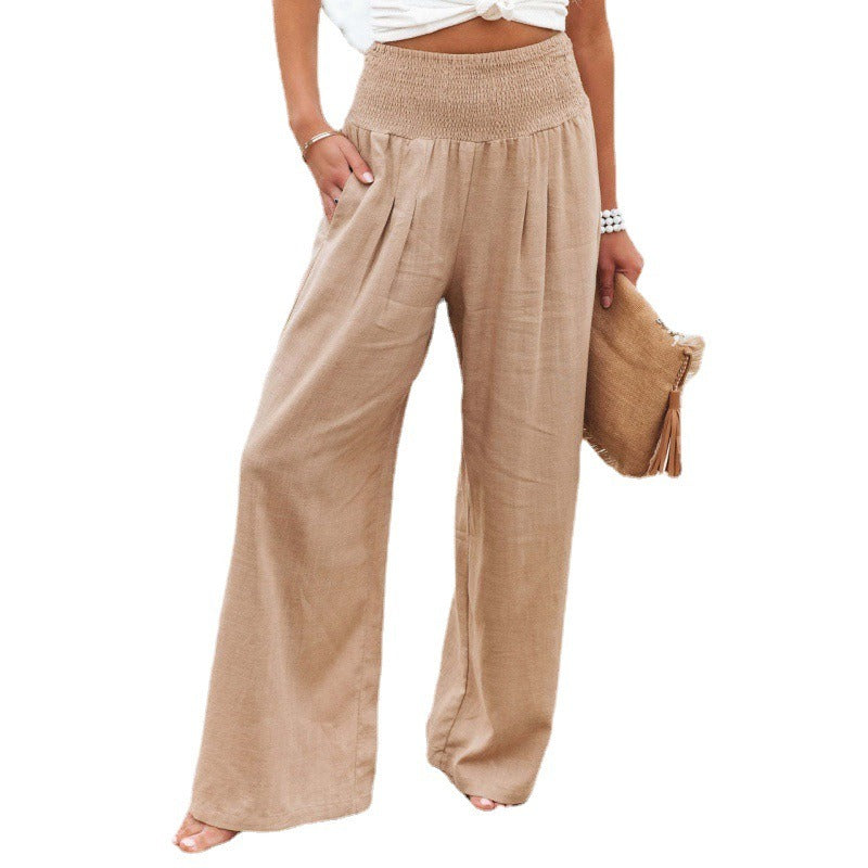 Spring and Summer Leisure Wide Leg Cotton and Hemp Popular Loose Pants for Women