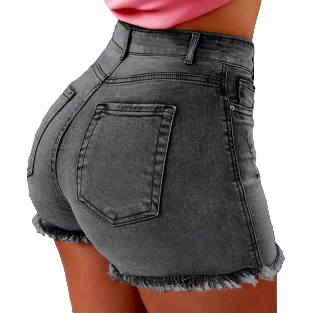 Summer Hot Shorts Women Jeans High Waist Jeans Short for Women Fringe Frayed Ripped Denim Hot Shorts pantalones vaqueros mujer