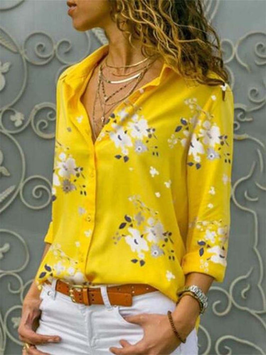 Long Sleeve Women Blouses 2022 Plus Size Turn-down Collar Blouse Shirt Casual Tops Elegant Work Wear Chiffon Shirts 5XL - trendy chick