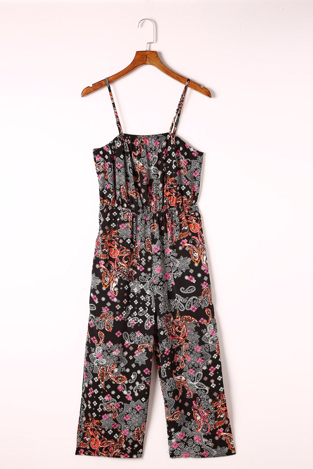 Paisley Print Cropped Jumpsuit